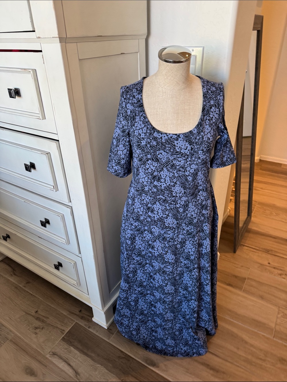 Pact M Fit & Flare Signature Scoop Dress Midnight Garden